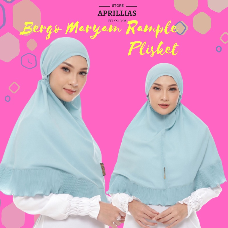 Kerudung Instan Bergo Maryam Plisket Diamond Warna Hitam Fashion Wanita hf12