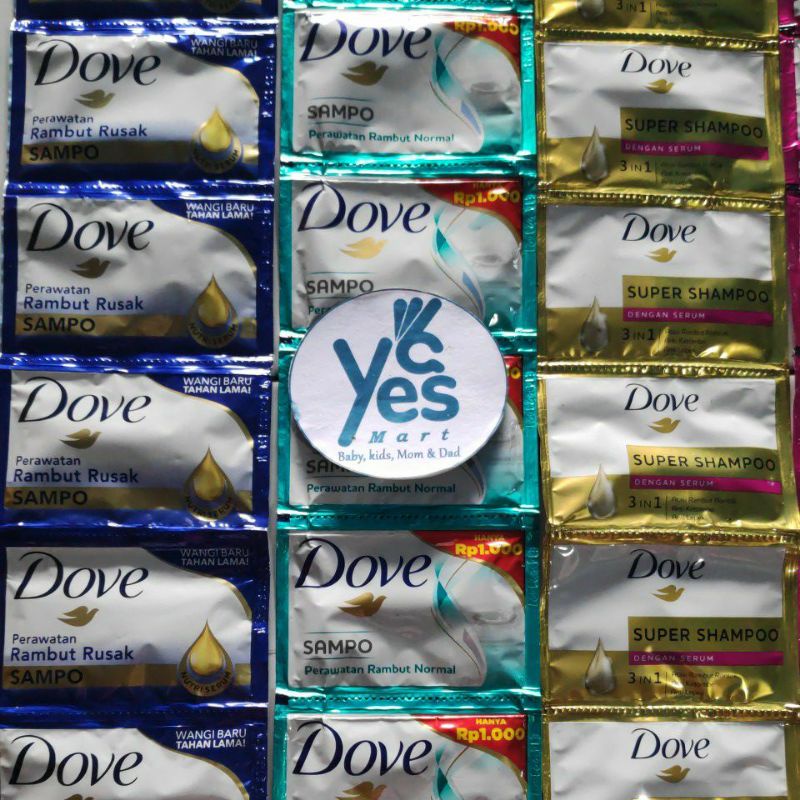 COD Dove Sampo Sachet 12 Pcs Shampoo Rambut Rusak Normal Rontok Anti Ketombe Hijab Natural