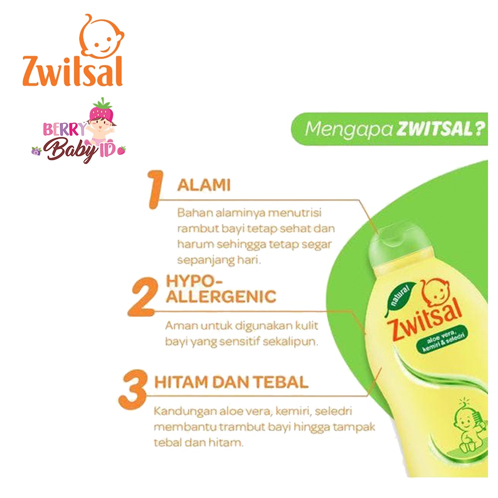 Zwitsal Natural Baby Hair Lotion Losion Rambut Bayi 200ml ZWT002 Berry Mart