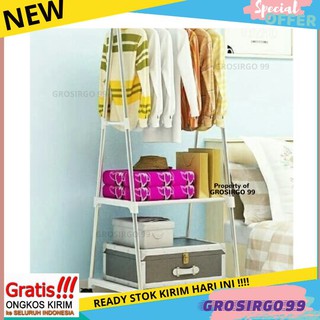 Stand Hanger  Gantungan Baju  Rak Susun Portbale Bongkar 