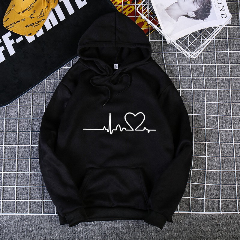 IvannaCollection Sweater Hoodie Wanita Love Statistik Bahan Fleece Premium Tebal