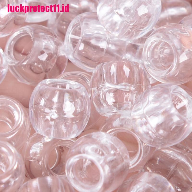 (LUCK) 100pcs Klip Cuff Transparan 6mm Untuk Rambut Gimbal