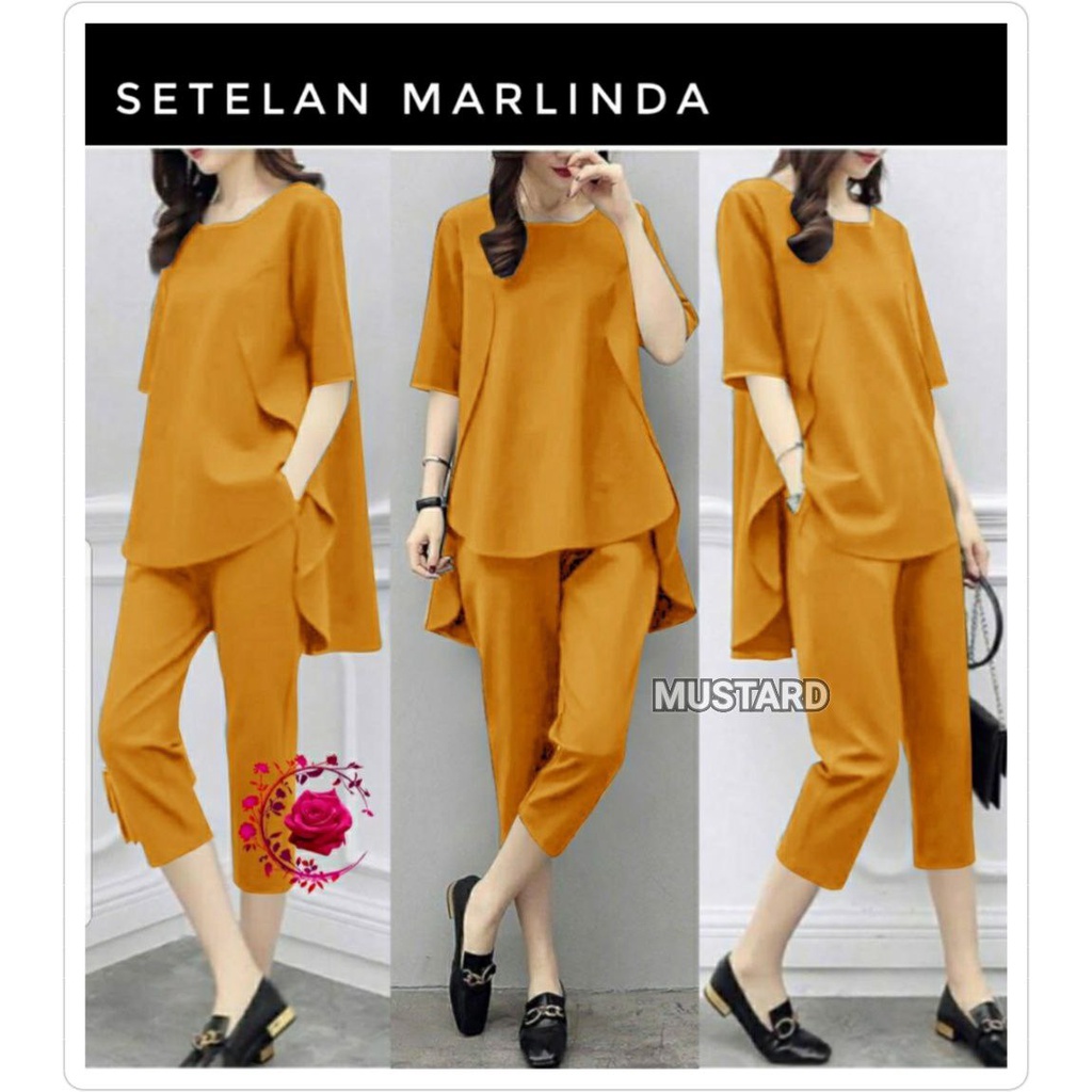 SET MARLINDA POLOS FASHION WANITA / PAKAIAN PESTA KASUAL / KANTOR / TERLARIS TERBARU