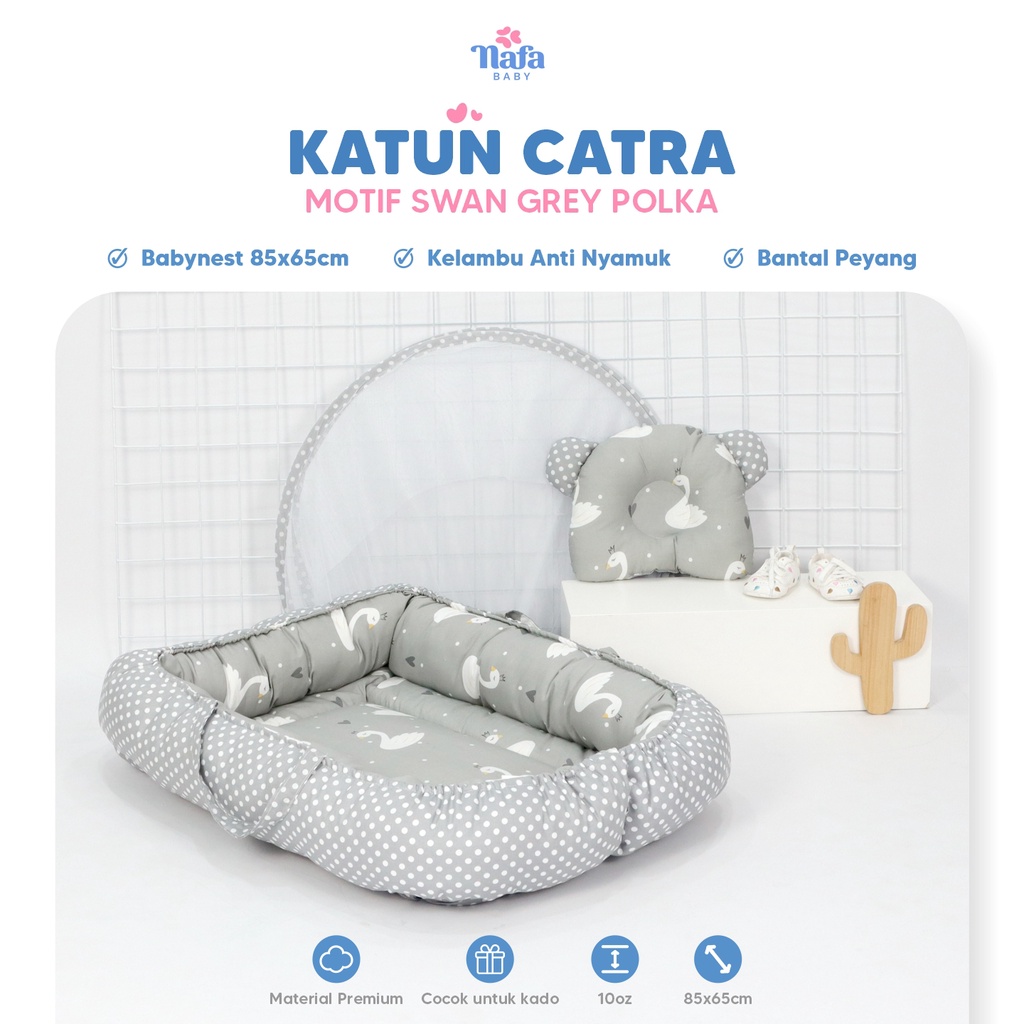 NAFA BABY - READY STOCK Baby Nest Boat Set Bahan Katun + Bantal Kelambu Bayi All Motif | Kasur Bayi