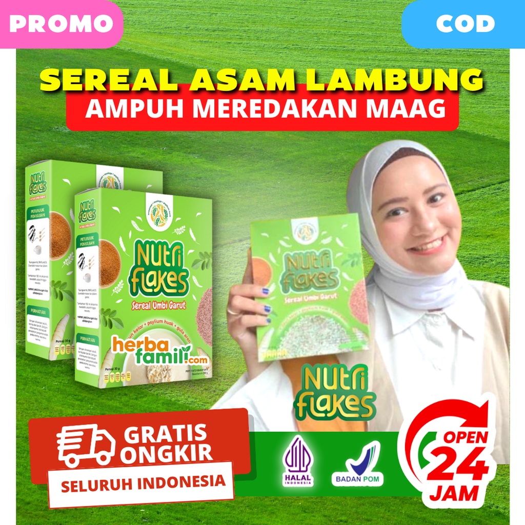 NUTRIFLAKES 100% ORIGINAL OFFICIAL | Sereal Umbi Garut Asam Lambung Bisa Untuk Diet NUTRIFLAKES