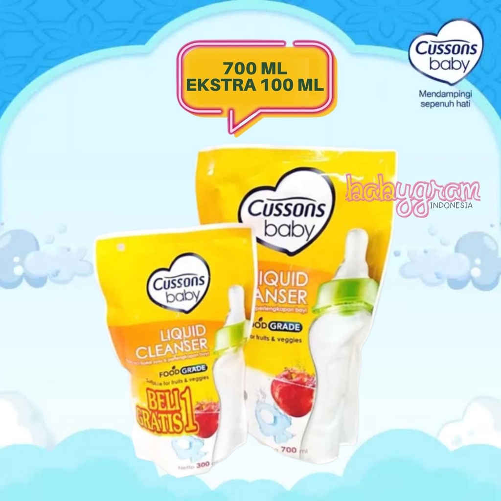 Cussons Baby Liquid Cleanser 700ml+300ml / Sabun Cuci Botol 300ml+100ml nipple bottle