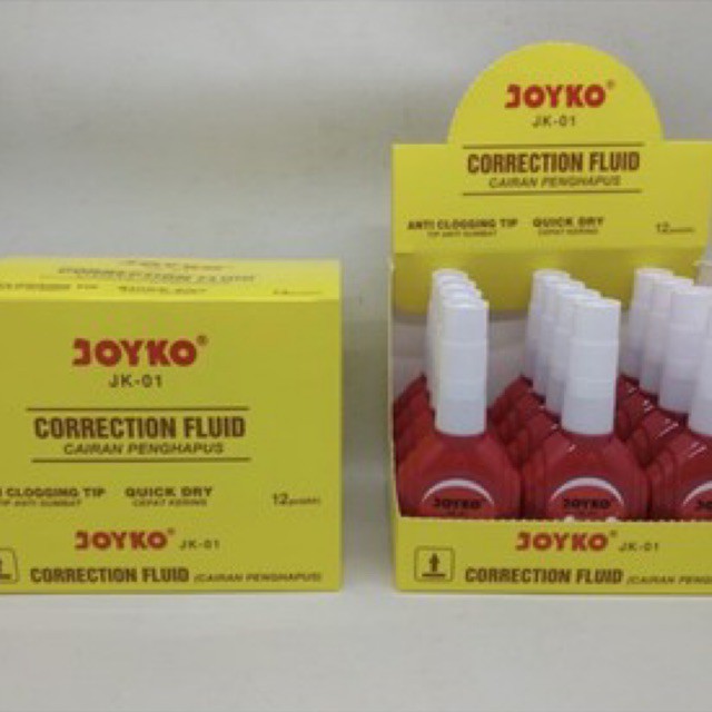 

( 1 pcs ) JK-01 Correction Fluid Merah / Tip X warna Red / Tipe x Cairan Koreksi Penghapus Cair Joyko JK-01