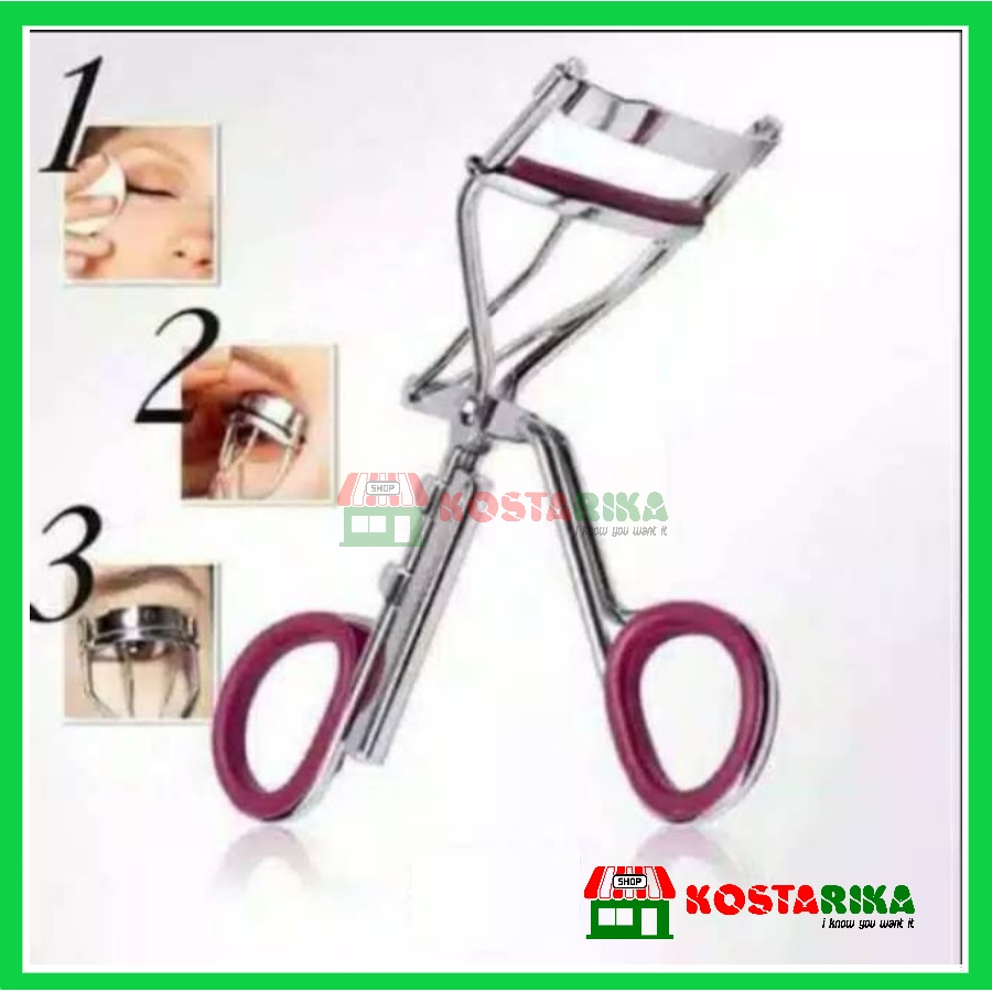 Penjepit Bulu Mata Stainless Steel dengan Bantalan Eyelash Curler Pelentik Bulu Mata Model Gunting