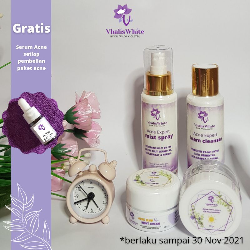 VHALIS WHITE PAKET ACNE BY DR WILDA PRODUK VIOLETTA SKINCARE