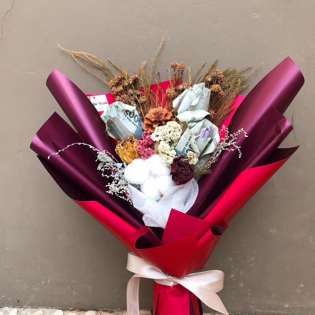 Buket bunga kering buket bouquet bucket bunga uang buket uang bunga kertas dried flowers asli murah