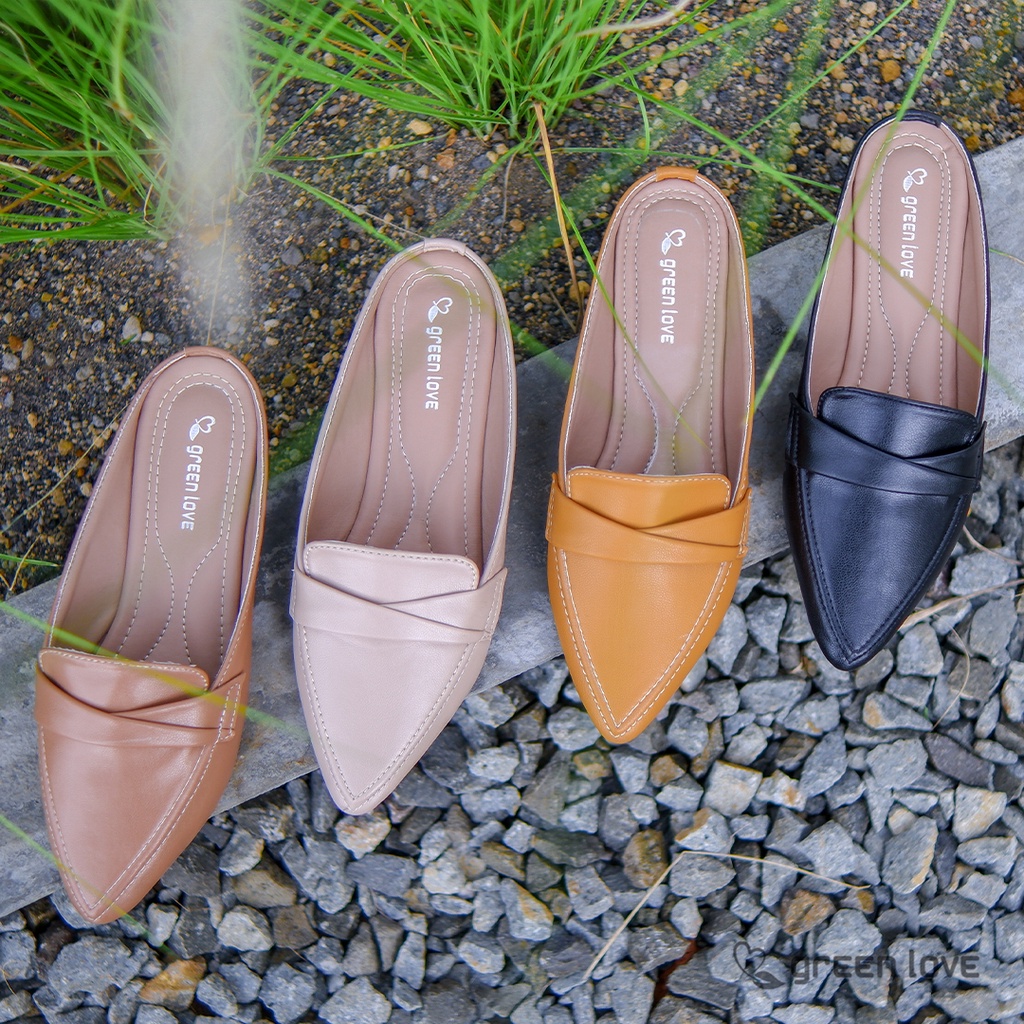 Green Love Slip on Mules DYNAMITE