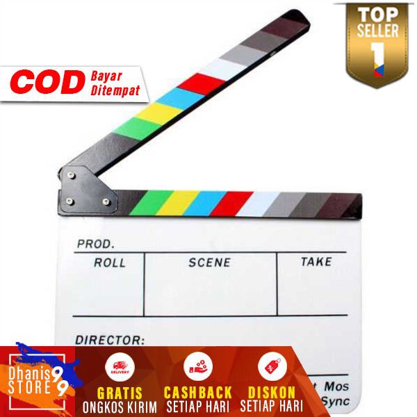 Profesional Clapper Board Film Digital Colorful Acrylic Perlengkapan Photo Studio