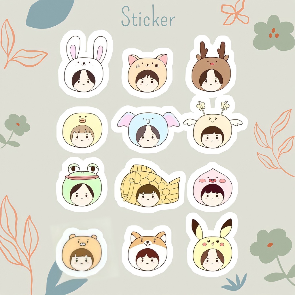 12pcs Cute Animal Sticker