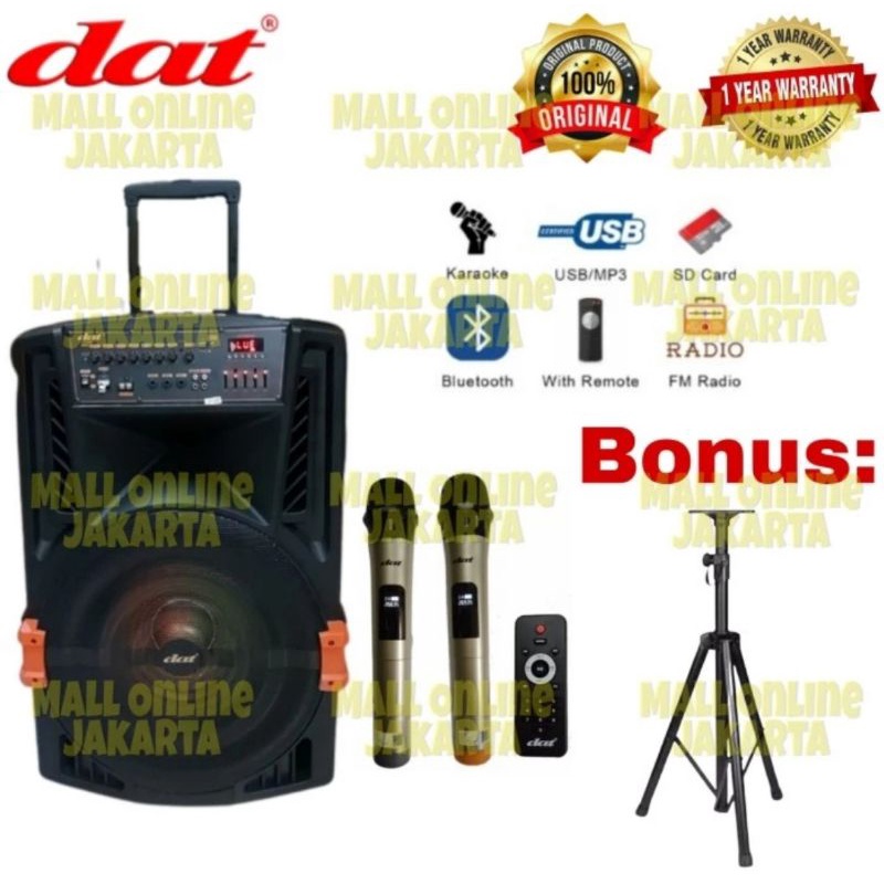 Speaker aktif portable dat 18 inch dt1809 Maxi aktiv wireless dt 1809