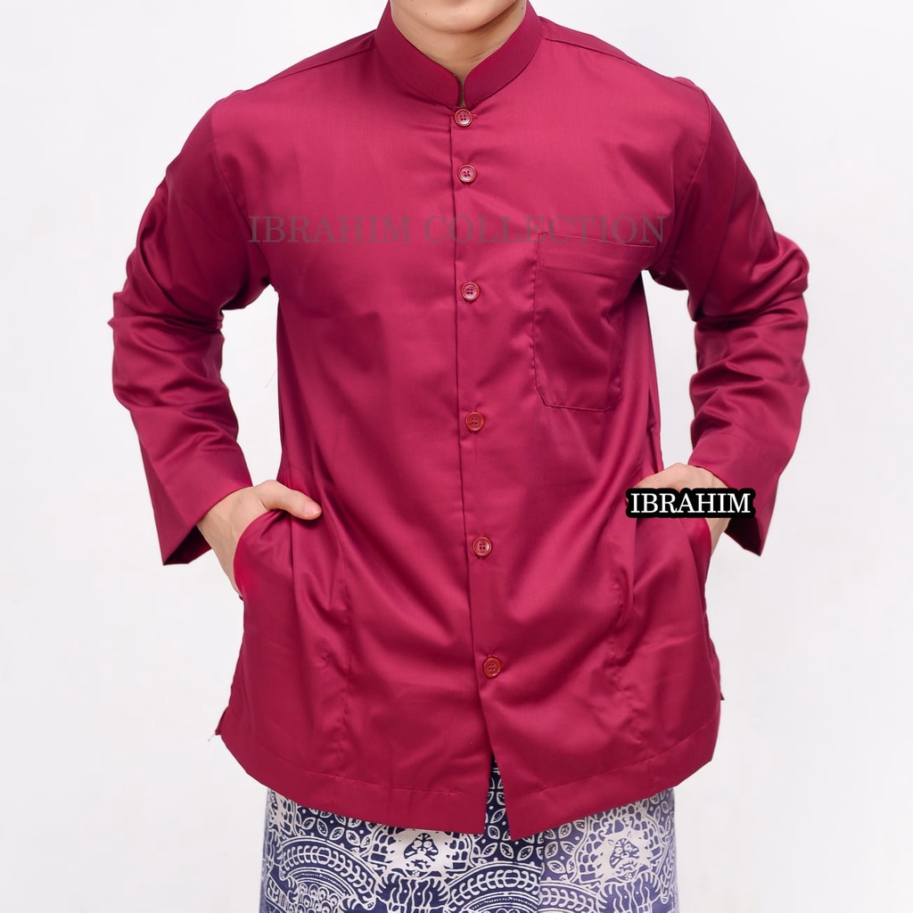 baju koko warna putih/koko pria dewasa/baju putih/lengan panjang/baju koko putih dewasa/katun toyobo