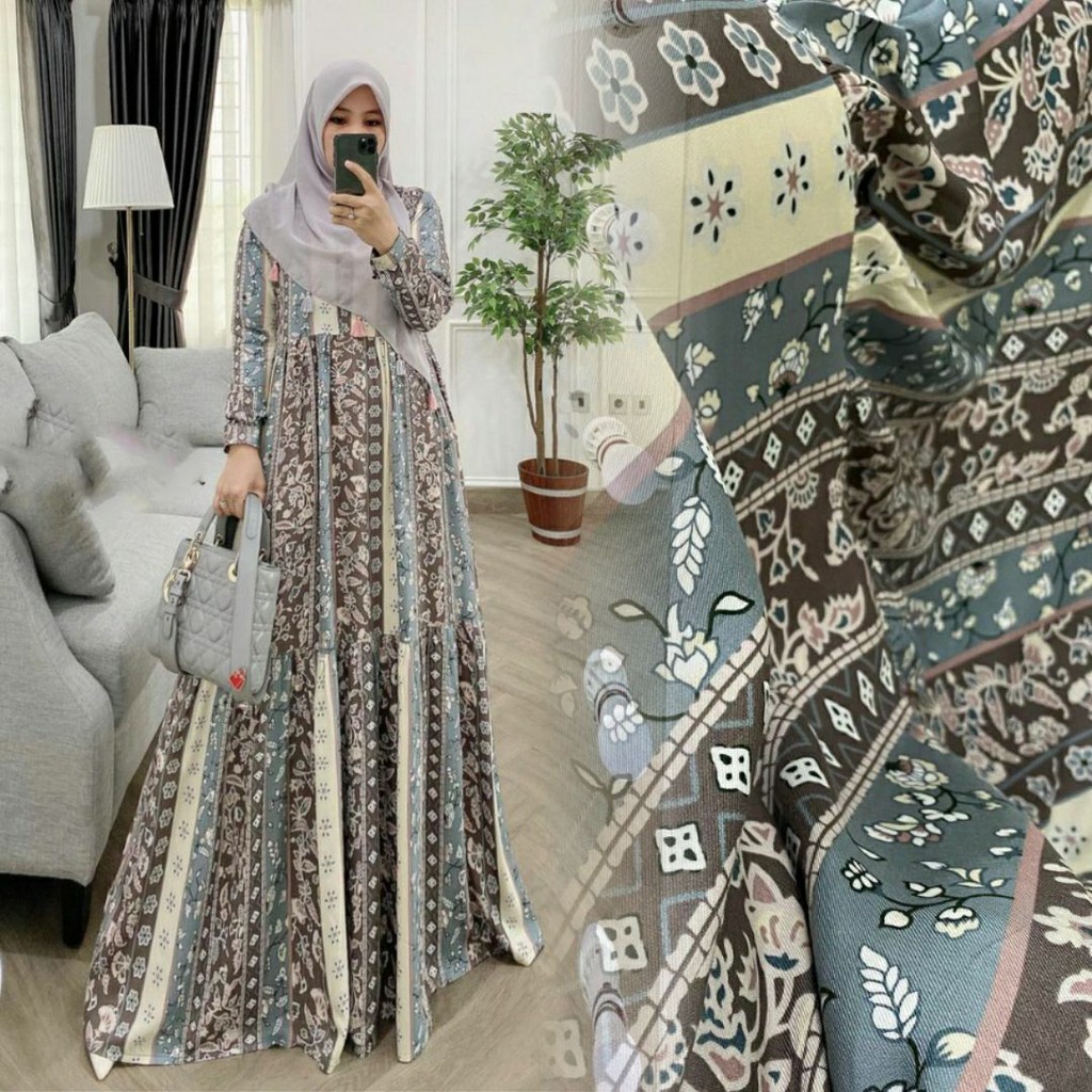 Gamis Muslimah Hm Nara 2 Maxy/ Fashion Muslimah Kekinian/