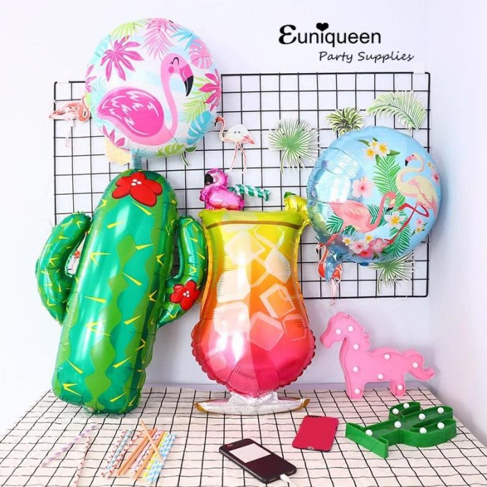 Balon Foil Gelas Flamingo / Balon Foil Gelas / Flaminggo Drink