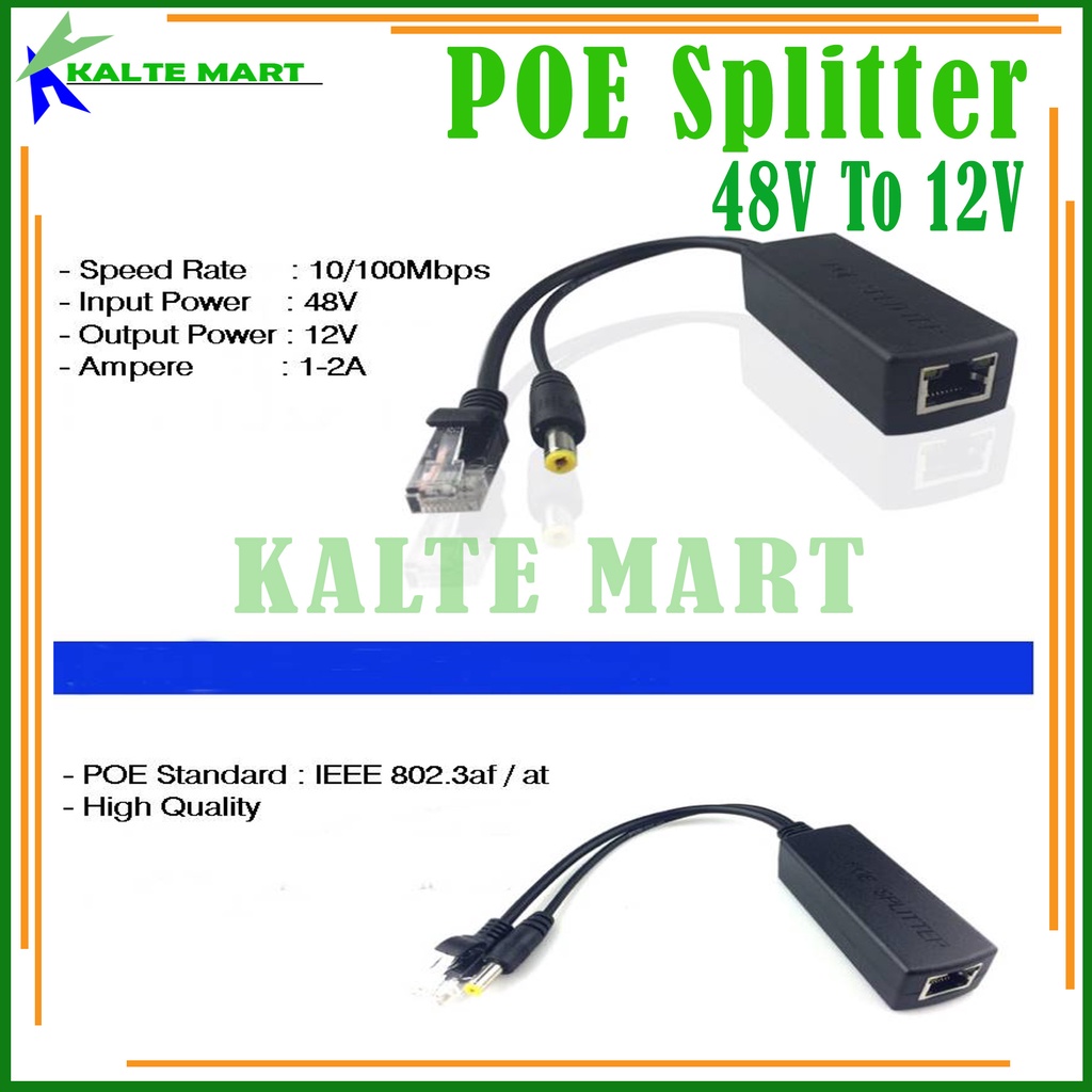 POE Splitter 48V to 12V.2A For IP Camera / POE Switch CCTV