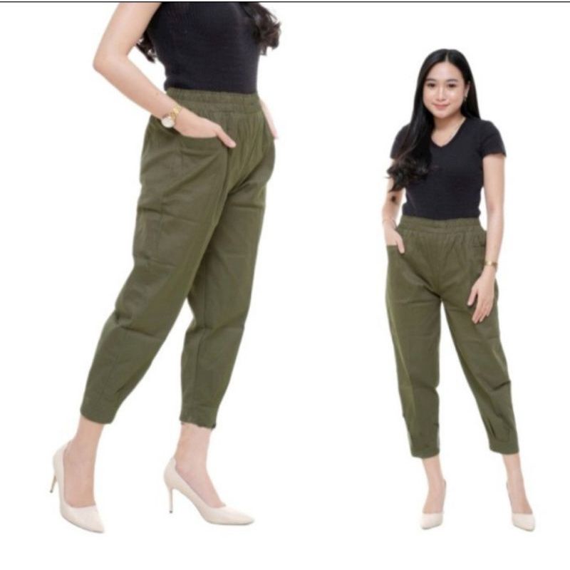 Haruka pants / Hinata pants (Celana panjang wanita model baggy 7/9 bahan katun combed premium)