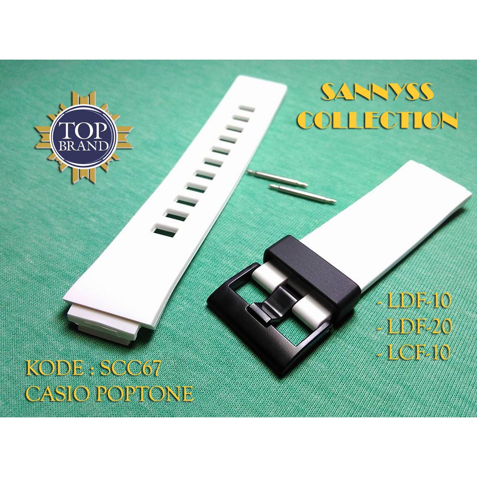 STRAP TALI JAM CASIO POPTONE LDF-20 - LDF 20 - LDF20 PUTIH ORIGINAL
