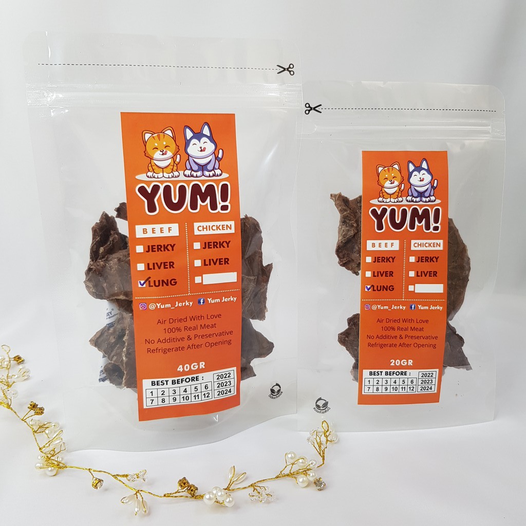 BEEF LUNG JERKY MEAT JERKY 40 GR - 100% REAL MEAT