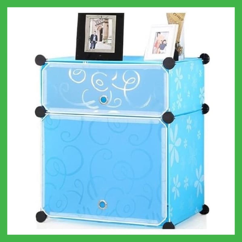 NEW LEMARI PLASTIK BEDSIDE TABLE 2 PINTU ANTI-AIR