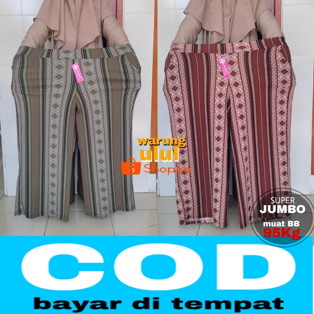 celana kulot panjnag wanita super jumbo motif etnik