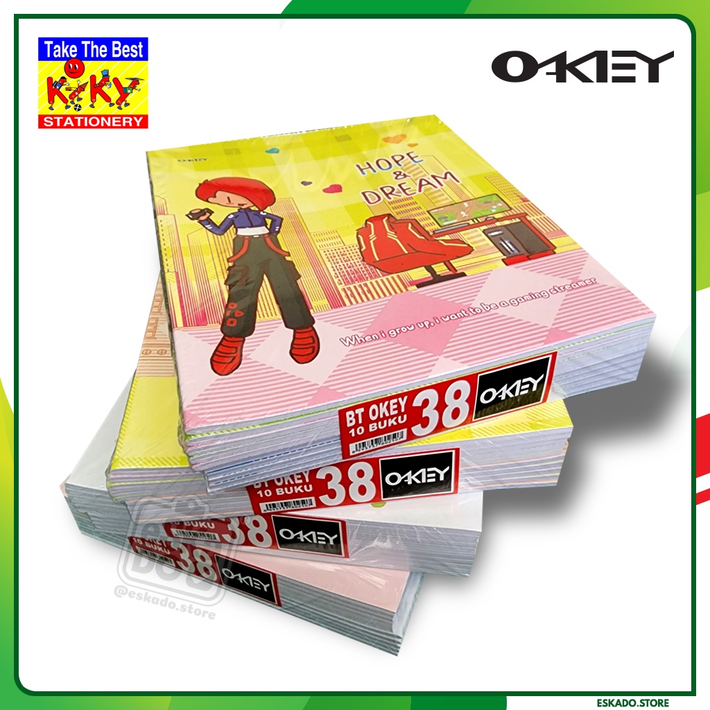 

OKEY Buku Tulis 38 Lembar - 10 Pcs / 1pack Buku Sekolah KIKY