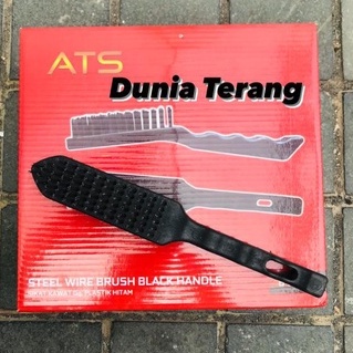 Sikat Baja ATS Gagang Plastik Hitam 6 baris - Sikat Kawat Baja gg Plastik Hitam - Sikat Kawat Kasar - Sikat Baja 6baris - Steel Wire Brush Black Handle ATS