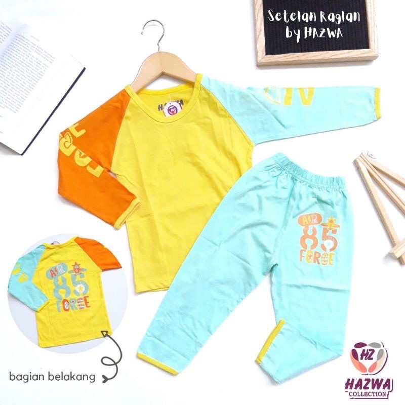 2-6 tahun Setelan Raglan Anak by Hazwa Boy dan girl