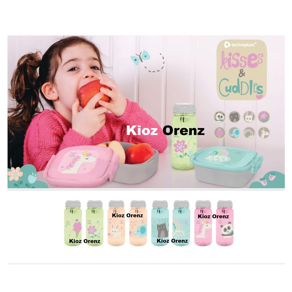 BOTOL MINUM Anak Kisses &amp; Cuddles 670ml Tempat Minum Botol Plastik Anti Pecah Botol Anak Sekolah