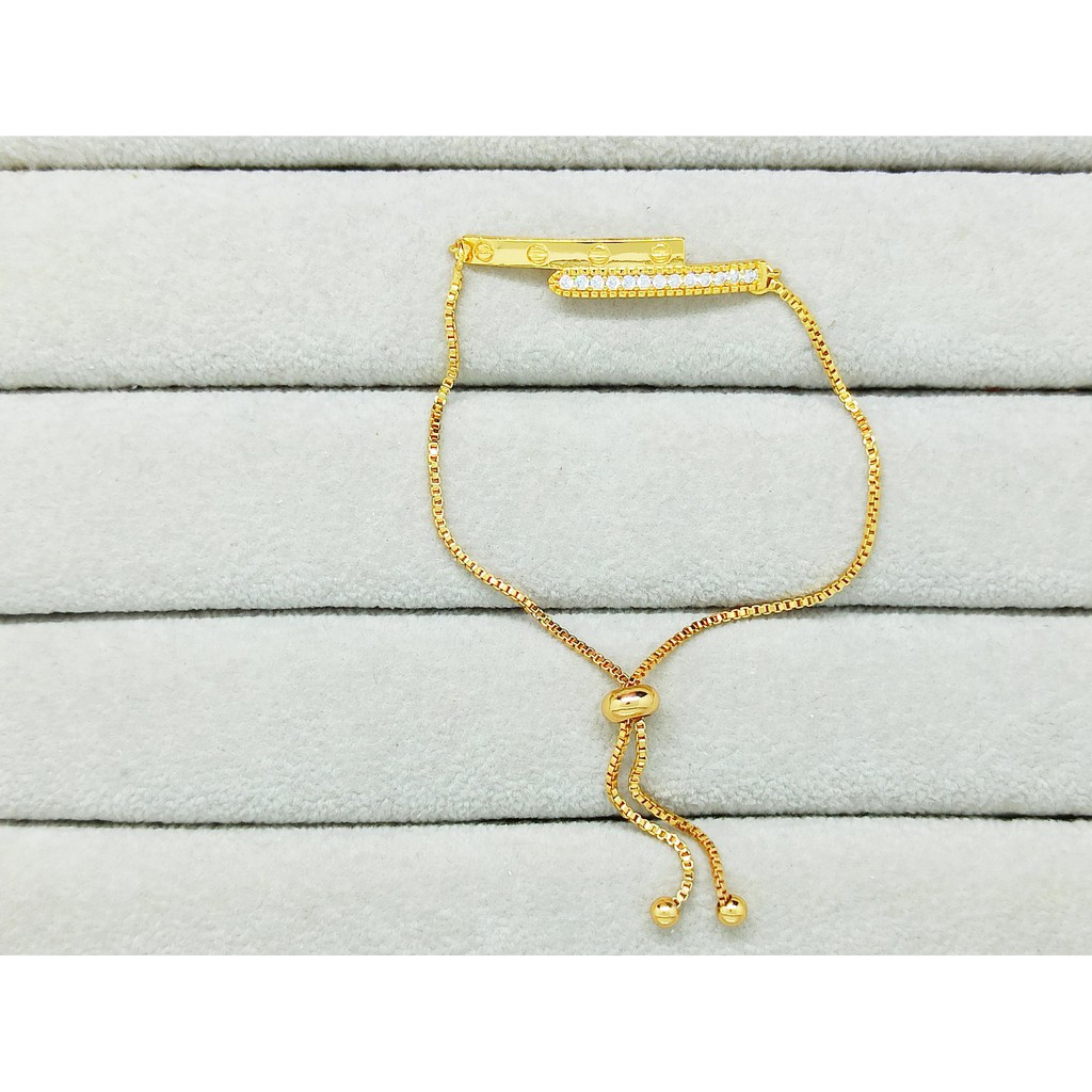 Gelang Serut Rhodium Xuping Premium Anak Perhiasan Lapis Emas Asli - BB462