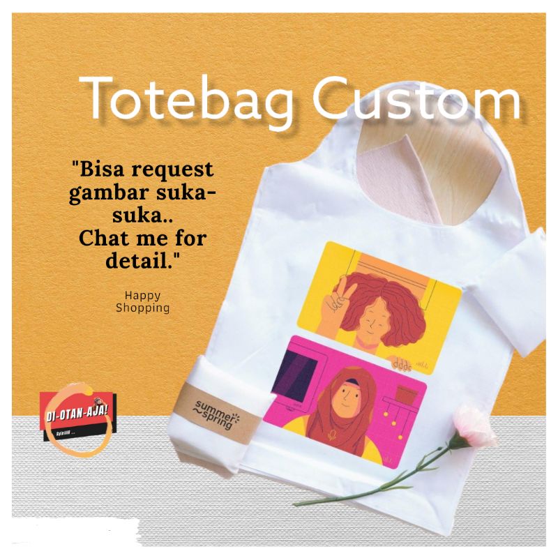 Totebag Custom Lipat Dompet / Waterprof Parasut