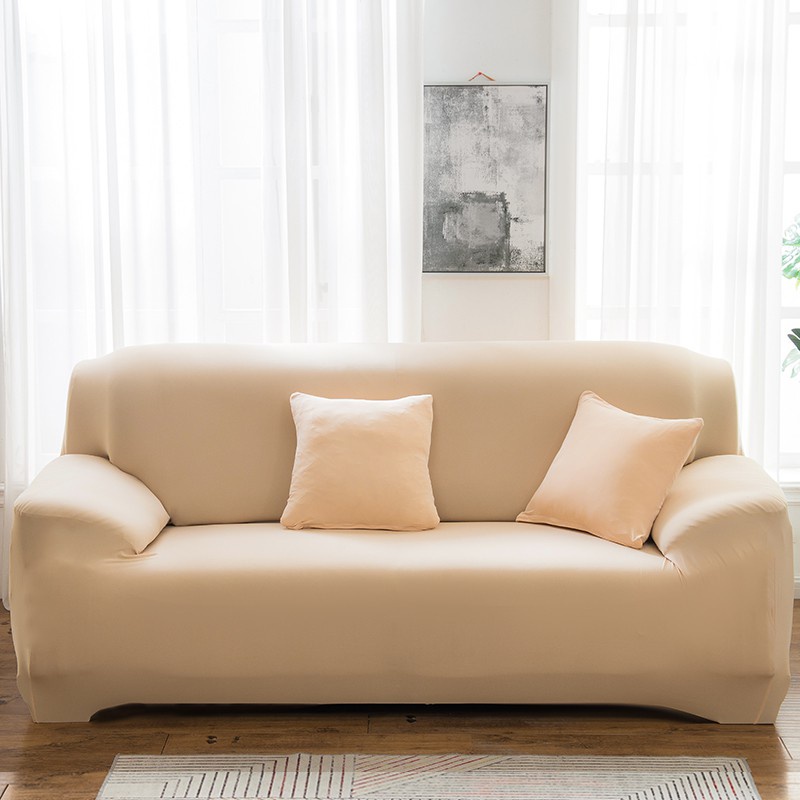 Cover Sofa Sarung Sofa 1/2/3/4 Seater Sofa Cover Krem/Beige Elastic Sarung bantal sofa Cushion Protector Covers