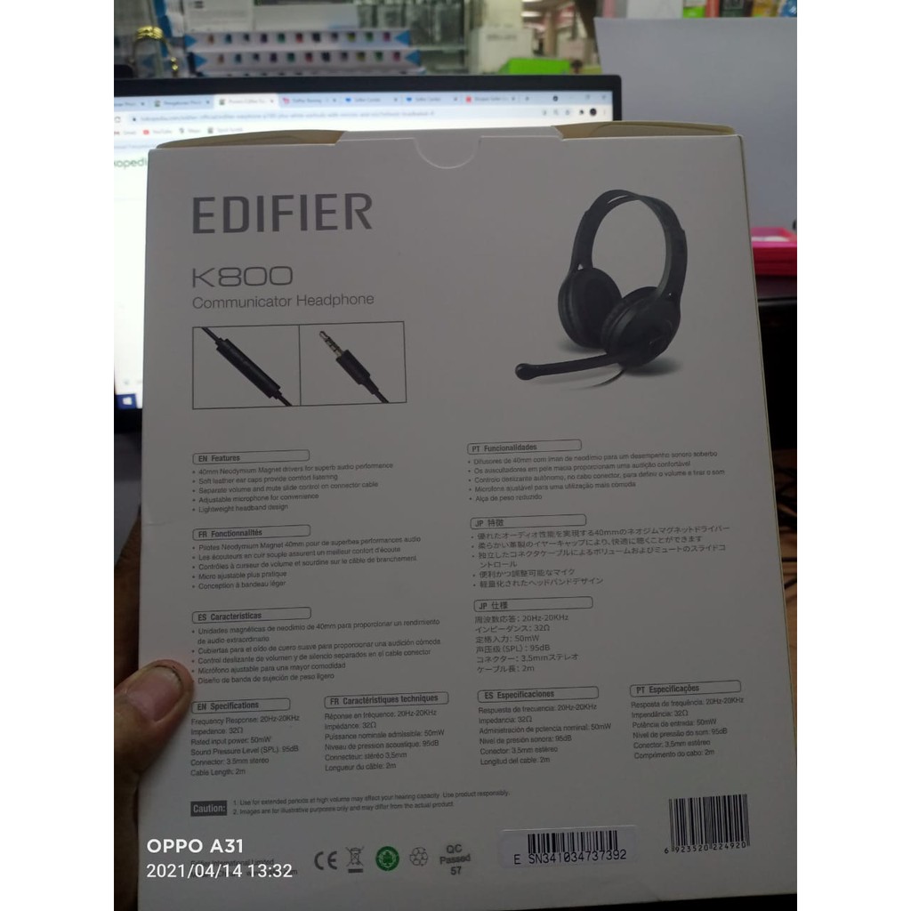 Edifier K800 Headphone Communicator with Mic edifier original 100%