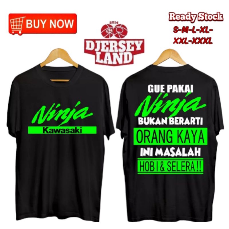 KAOS DISTRO NINJA KAWASAKI KEREN SABLON DEPAN BELAKANG
