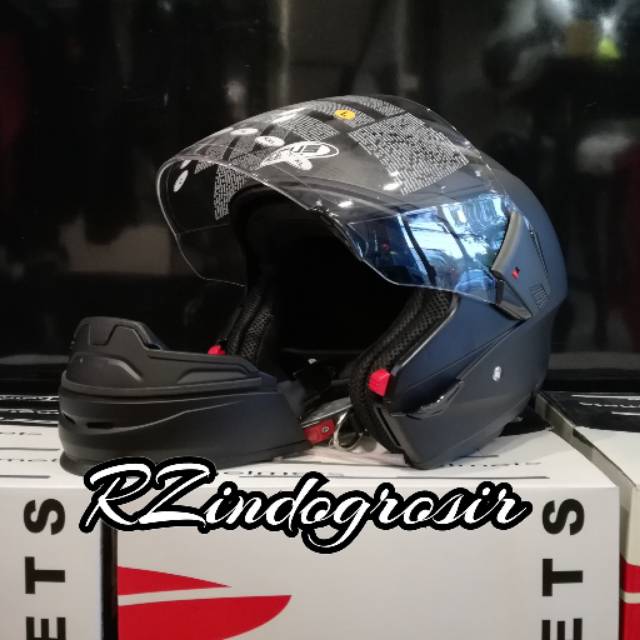 HELM ZEUS ZS611C ZS 611C MATT BLACK MODULAR