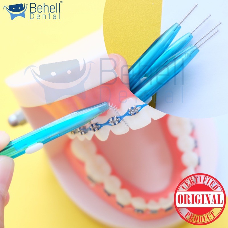 Behelldental INTERDENTAL BRUSH BEHEL HIGH QUALITY • Sikat Sela Sela Celah Gigi / Ortho brush dengan tutup - Dental orthodontic orthodontics