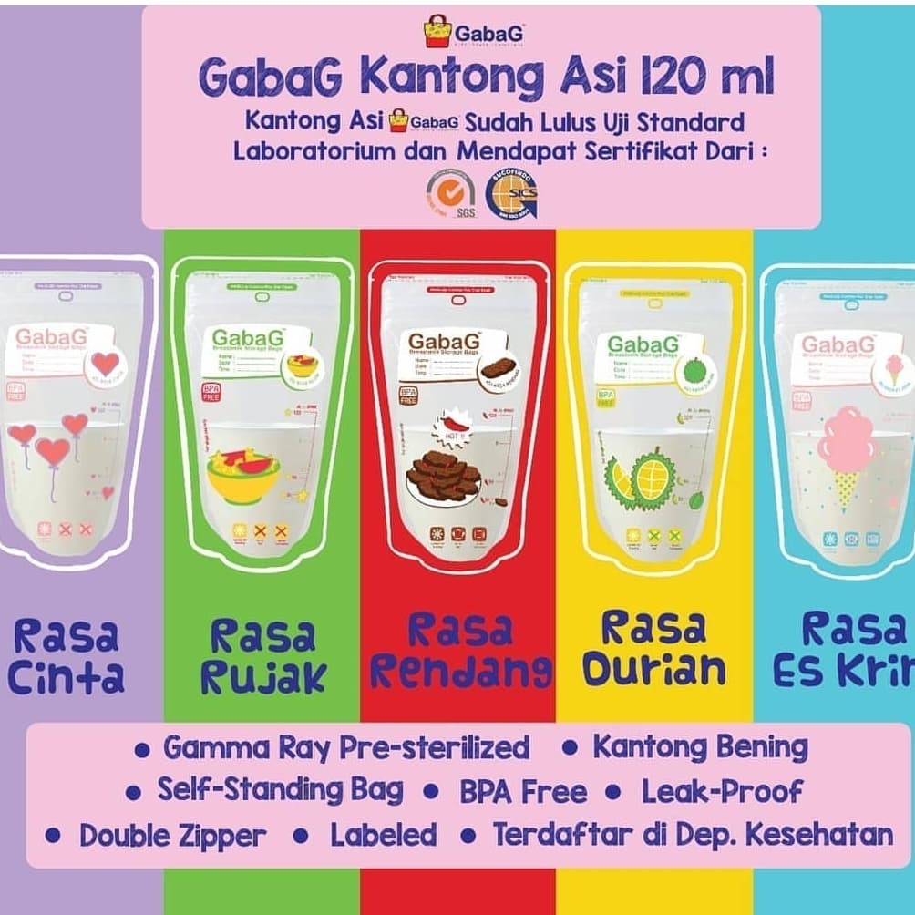 GABAG Kantong ASI 100ml &amp; 120ml isi 25+5s