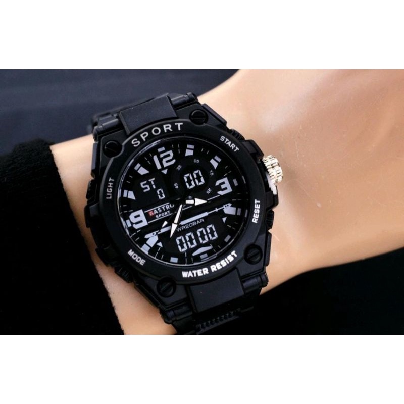 Jam Tangan Sport Jam Tangan Pria Besi Rubber Jam Tangan Anti Air