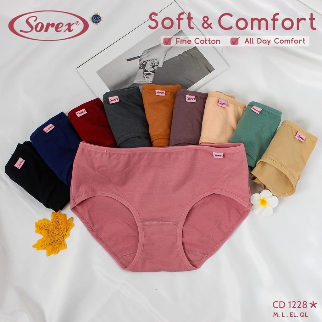 Celana Dalam Wanita Katun Lembut Sorex 1228 / CD Cewek Perempuan Katun Soft Halus Sorex 1228