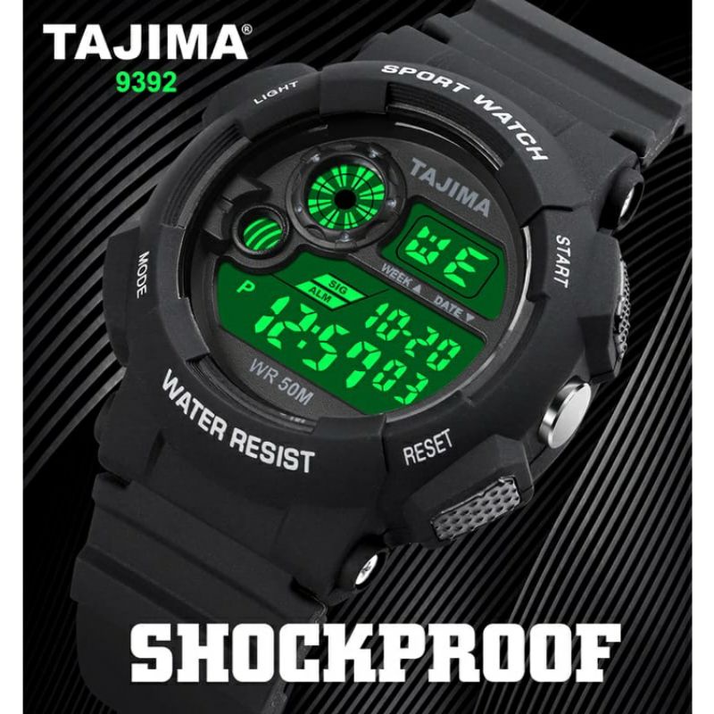 Jam Tangan Pria digital Tajima 9392 Shockproof water anti air