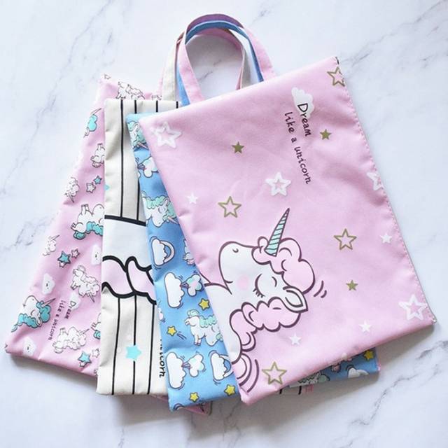 

TERMURAH !!! Dream Unicorn Portable A4 file Storage pouch bag Tas Wanita Cewek Tempat Buku