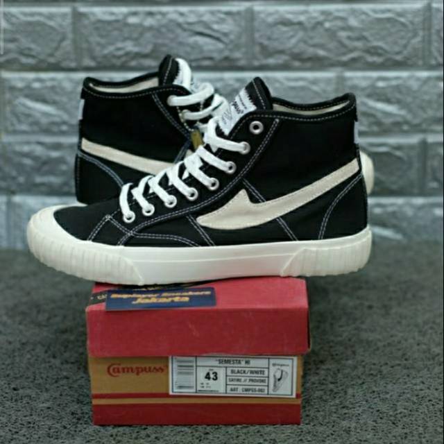 Sepatu Campuss Vintage Black High Compass Original 100%