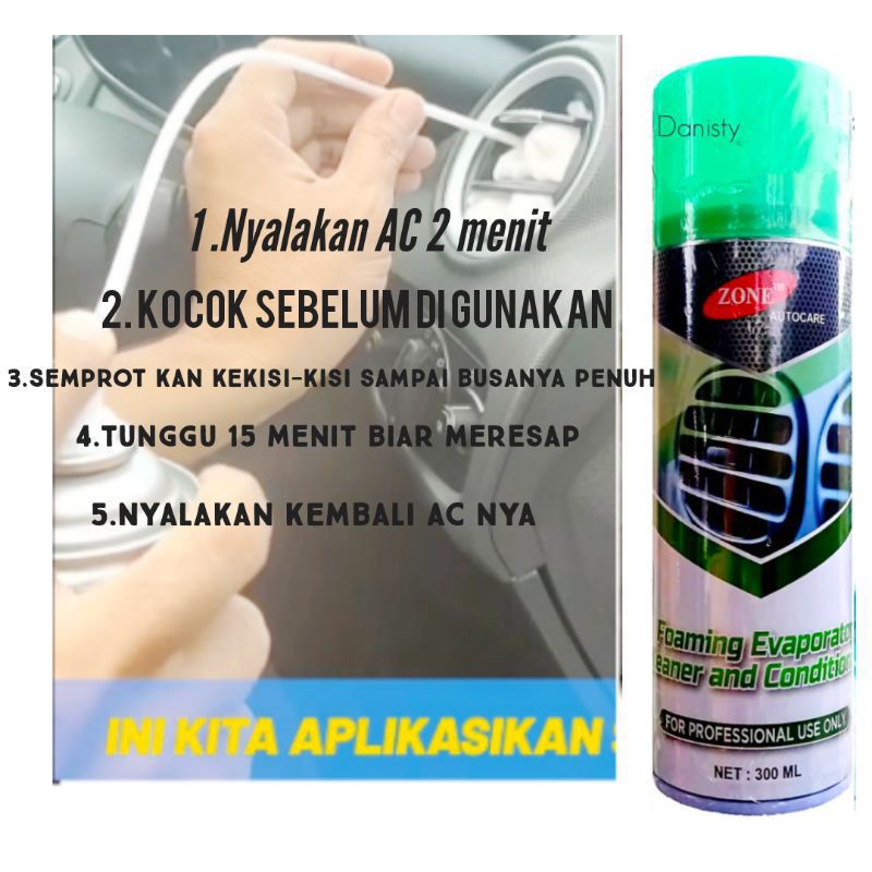 Zone Pembersih AC penyegar udara AC refresh penghilang bau ac bau apek ac kotor pengharum mobil 300 ml