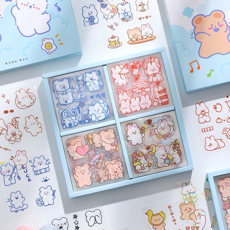 

10 Lembar Pc Cute Sticker Decorative Planner Lucu Happy Life Tahan Air Stiker