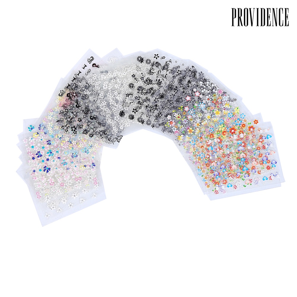 Providence 50Pcs/Set Fashion Flower Self-adhesive Nail Polish Sticker Decal Manicure Tools