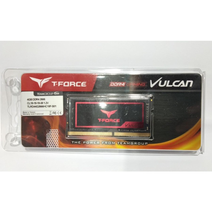 Team T Force Vulcan Memory RAM Laptop Gaming[DDR4 4GB/SODIMM/ 2666