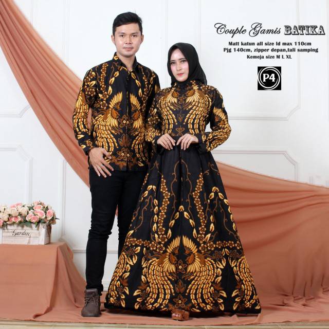 Couple Gamis Batika Busana Sarimbit Pasangan Pria Wanita Modern