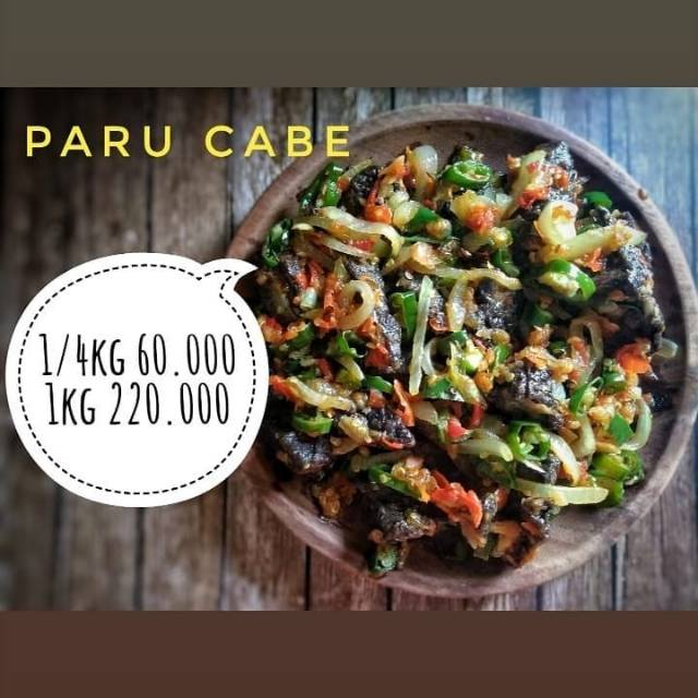 

Paru cabe / Sambal paru sapi 250 gram bahan sblm diolah, jabodetabek only.